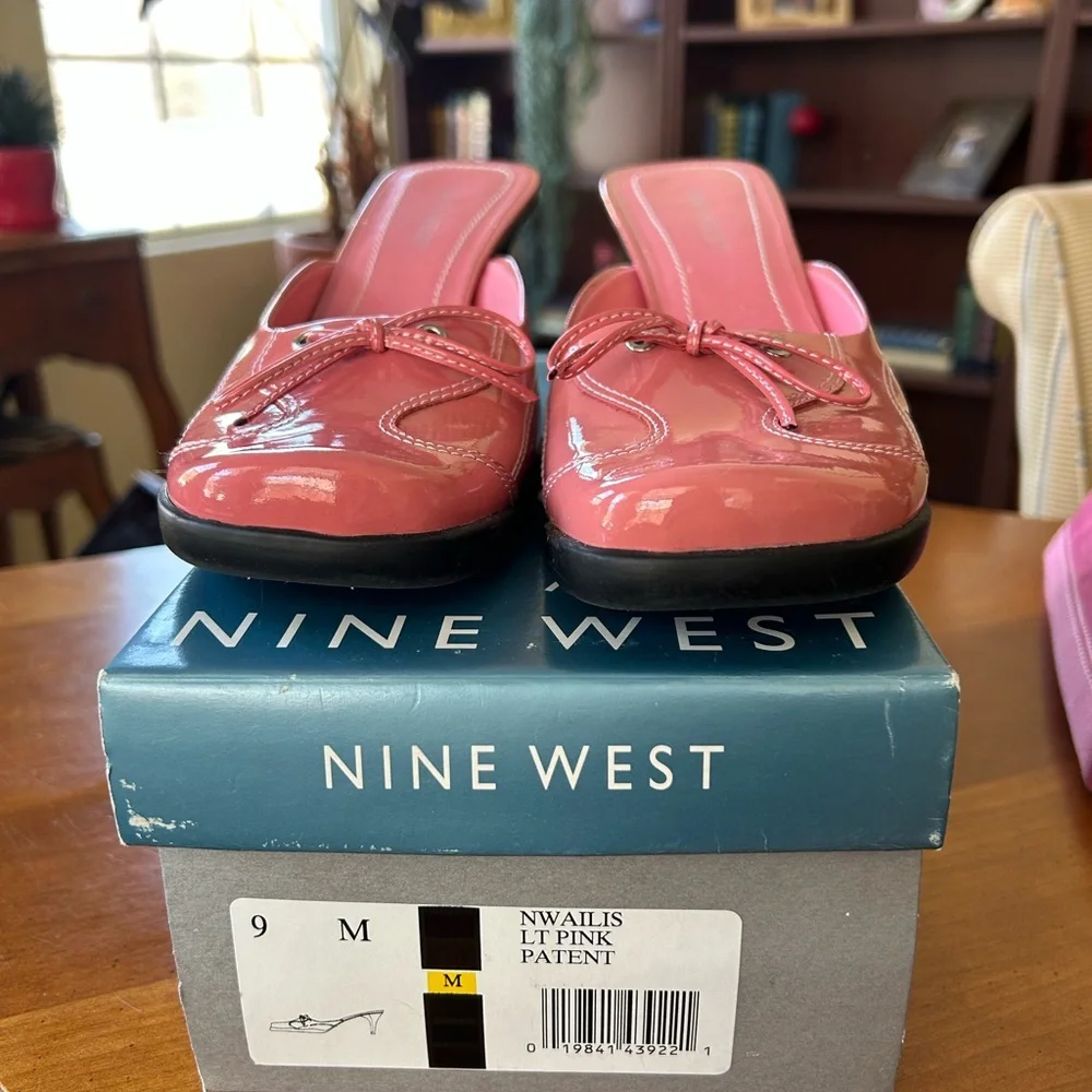 Nine West Light Pink Patent Mules NWT - Picture 2 of 6